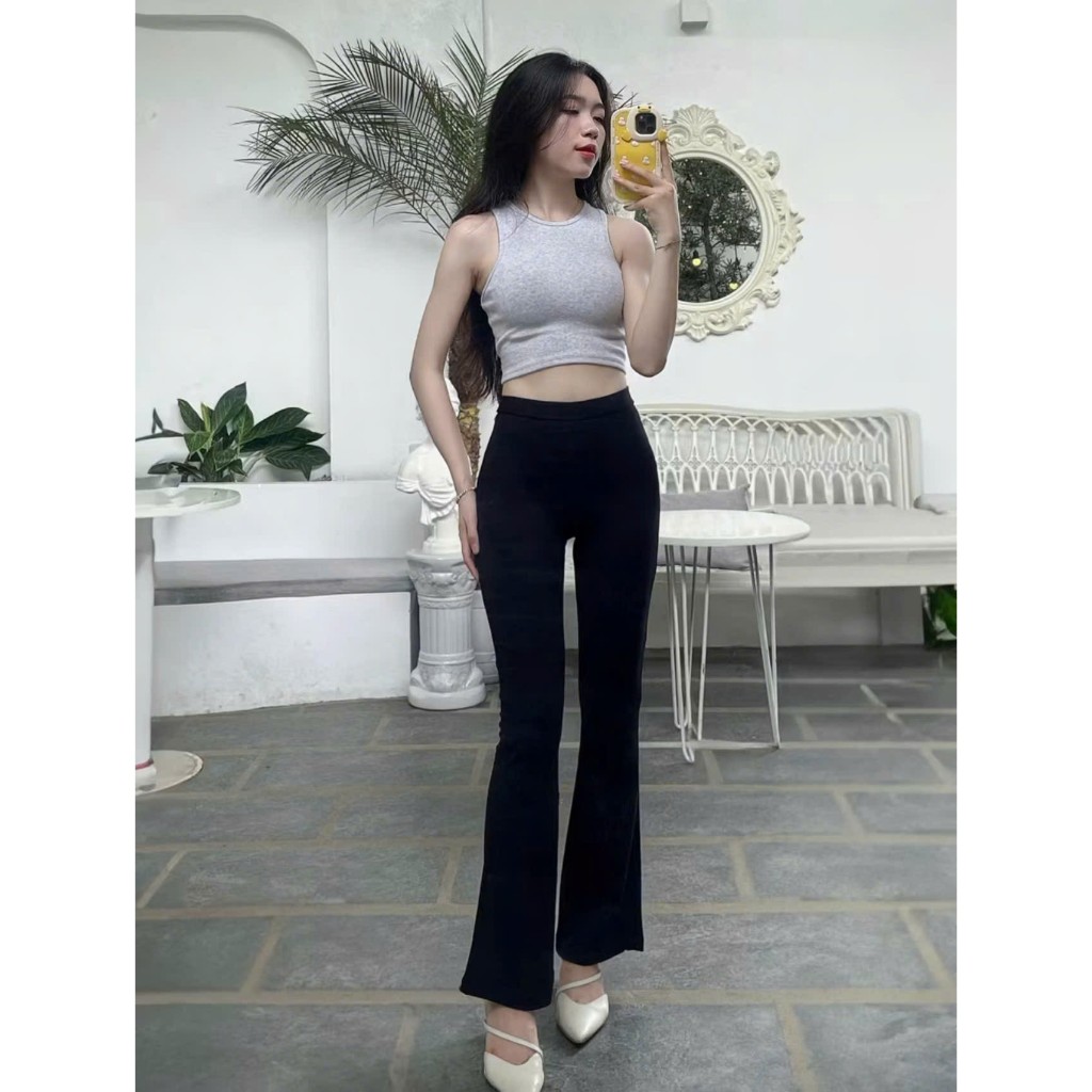 Quần Legging nữ ống loe hack dáng chiều cao