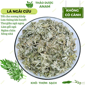 Lá Ngải cứu khô hữu cơ nguyên lá 1kg làm gối ngải cứu ngâm chân ngãi cứu khô sạch xanh thơm NC Thảo Dược Anam