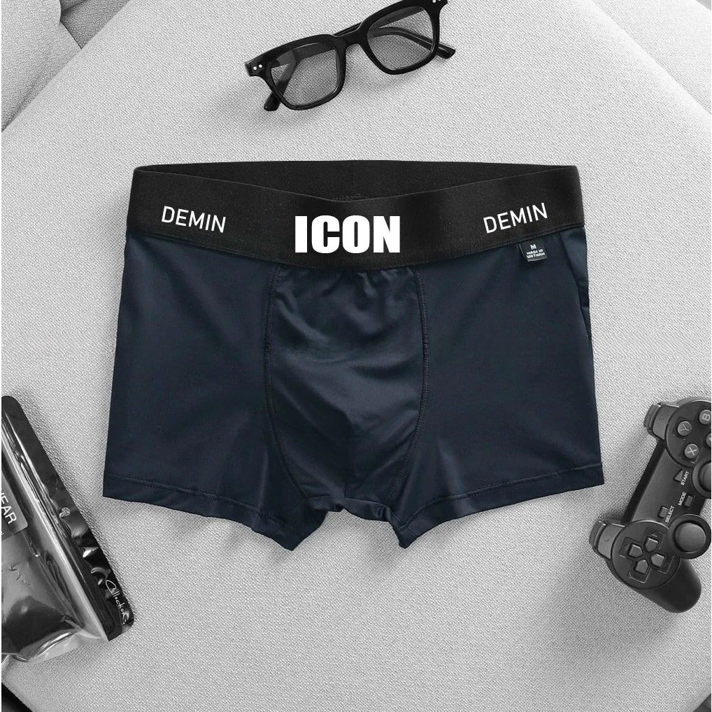 [Peinn] Quần Lót Nam Boxer IC04 Demin Thun Lạnh Cao Cấp Thoáng Khí, Co Giãn 4 Chiều - Combo 5 Cái, Set 5 Màu