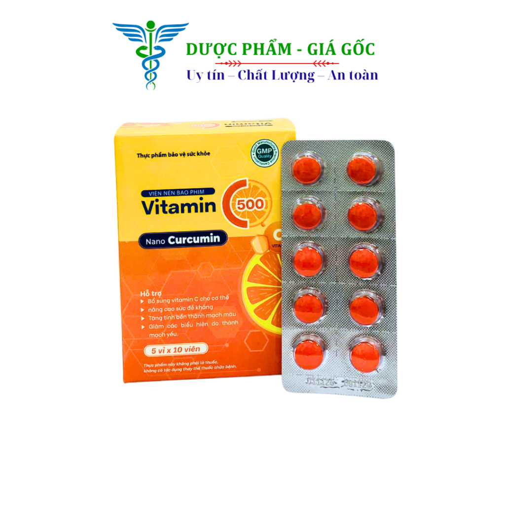 Viên Vitamin C 500 Nano Curcumin Hỗ Trợ Tăng Cường Sức Khỏe, Chống Oxy ...