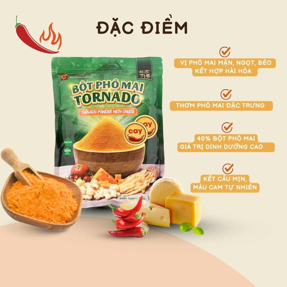 Bột Phô Mai lắc Tomato T&P Bột phô Mai Hàn Quốc, Lắc Khoai tây, Lắc Bánh Gạo Hàn Quốc, Lắc Gà Rán
