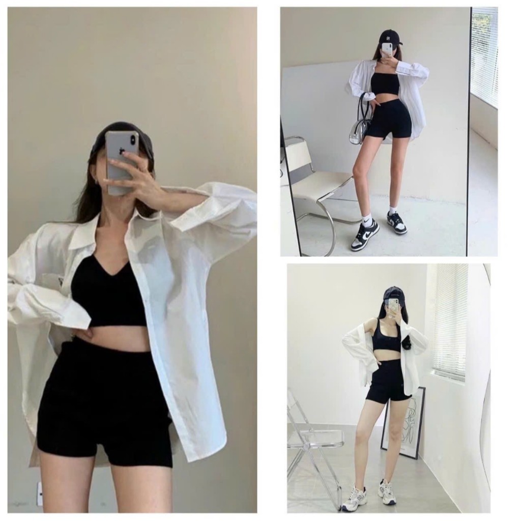 Quần Legging Đùi Biker Short Body Dáng Ôm Boxer Nhắn Phong Cách Thể Thao