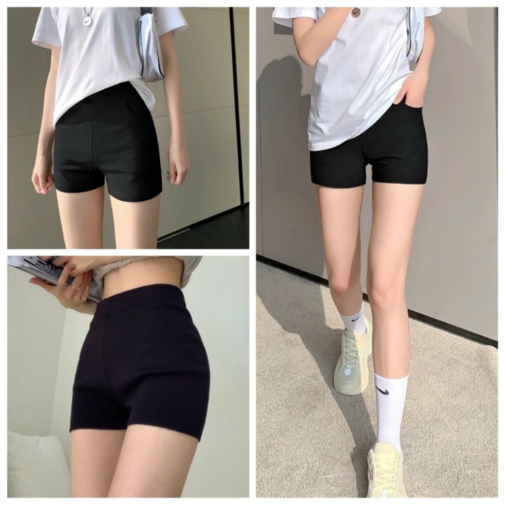 Quần Legging Đùi Biker Short Body Dáng Ôm Boxer Nhắn Phong Cách Thể Thao