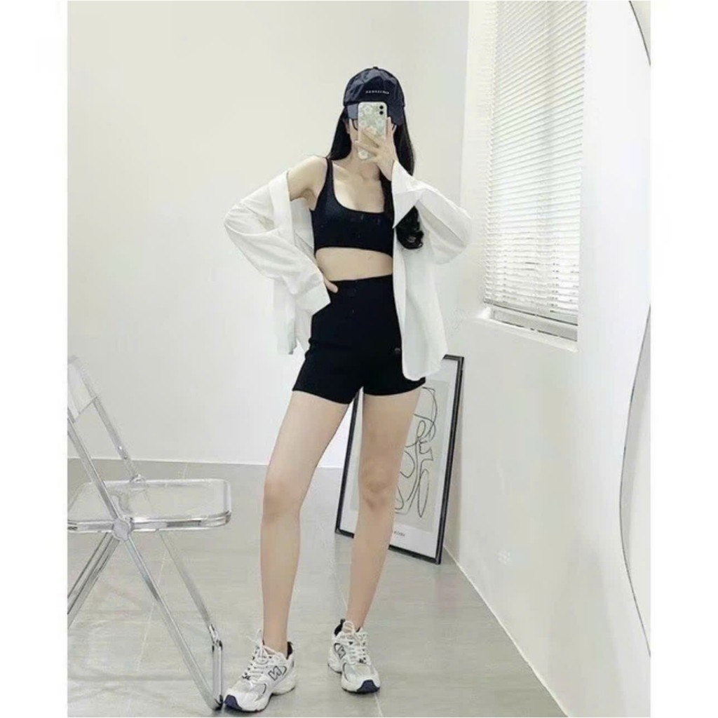 Quần Legging Đùi Biker Short Body Dáng Ôm Boxer Nhắn Phong Cách Thể Thao