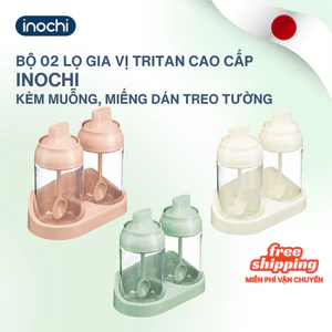 BỘ 2 LỌ GIA VỊ TRITAN Yoko Inochi - cao cấp, an toàn cho sức khỏe, có muỗng kèm theo, tiện lợi