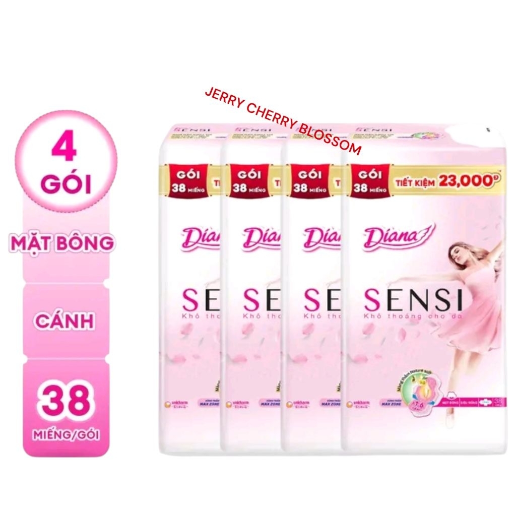 COMBO GÓI LỚN 38 MIẾNG/GÓI Diana siêu mỏng cánh(siêu thấm ,sensi)
