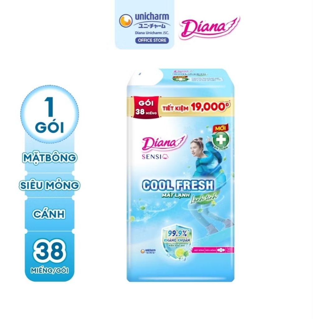 COMBO GÓI LỚN 38 MIẾNG/GÓI Diana siêu mỏng cánh(siêu thấm ,sensi)
