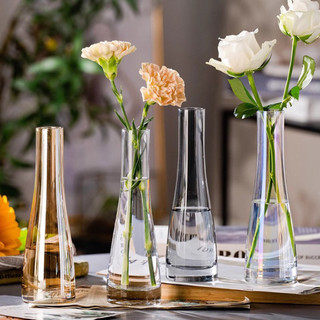 Bình bông lọ hoa thuỷ tinh decor vingtage nhiều màu, lọ cắm hoa để bàn đơn giản symphony thon