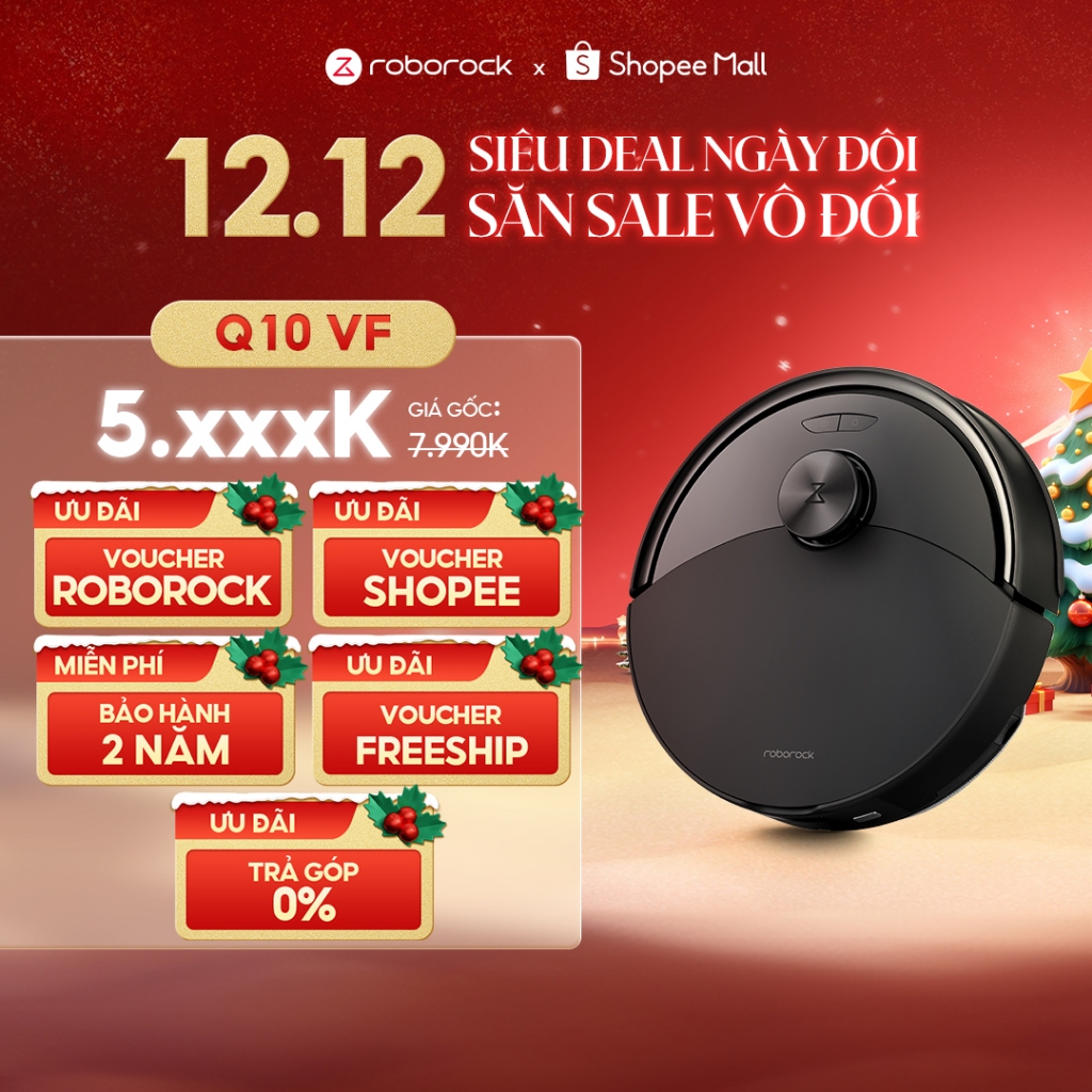 Roborock Q10 VF robot hút bụi lau nhà | Lực hút 10.000Pa | Bảo hành 24 tháng