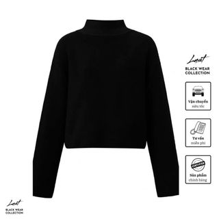 Set đồ nữ thiết kế áo dạ dáng rộng tay dài phối chân váy dáng xòe LUST Set đồ đen chất dày dặn PTA36