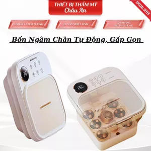 Bồn Ngâm Chân Tự Động Gấp Gọn Có Đèn Hồng Ngoại Có Vòi Phun Nước Con Lăn Massage Chân Chăm Sóc Sức Khỏe