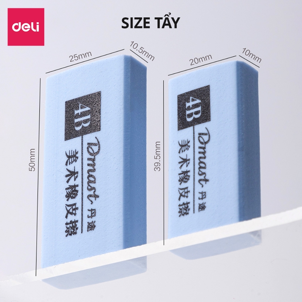 Gôm Tẩy 4B Deli Dmast – Tẩy Mềm Cao Cấp, Ít Vụn, Không Rách Giấy, Cho Học Sinh Sinh Viên