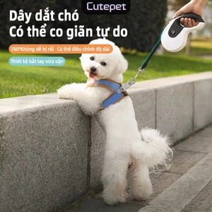 Dây Dắt Chó Tự Động Thu Dây Cutepet– Điều Chỉnh Độ Dài, Xoay 360°, Dắt Chó Đi Dạo An Toàn & Thoải Mái