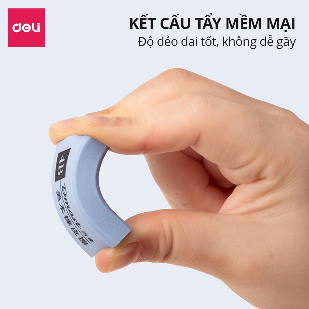 Gôm Tẩy 4B Deli Dmast – Tẩy Mềm Cao Cấp, Ít Vụn, Không Rách Giấy, Cho Học Sinh Sinh Viên