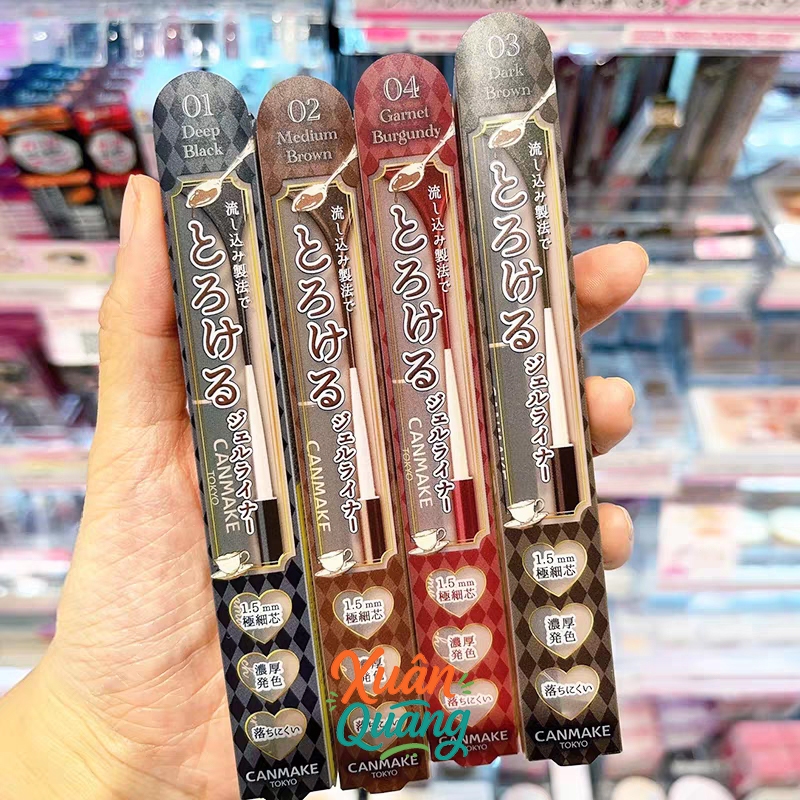 Bút kẻ mắt dạng gel Canmake Creamy Touch Liner 01 Deep Black 02 Medium Brown 03 Dark Brown