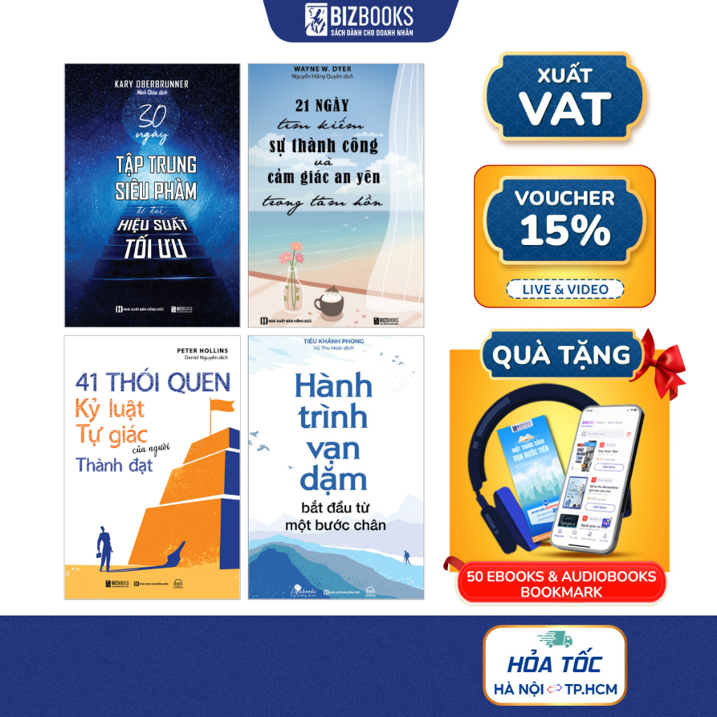 Bộ Sách Hành Trình Vạn Dặm, 41 Thói Quen Kỷ Luật Tự Giác, 30 Ngày Tập Trung Siêu Phàm, 21 Ngày Tìm Kiếm, Làm Gì Buổi Tối