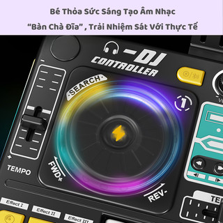 Đồ Chơi Bàn DJ Kết Hợp Đàn Piano Điện Tử 15 Hiệu Ứng Âm Thanh 37 Phím Bấm Có Kết Nối Bluetooth 5.0 Tặng Kèm Mic Hát