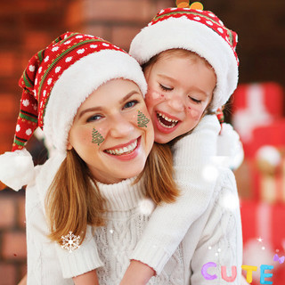 Hình Xăm Dán Mặt Noel, Tết, Nhiều Chủ Đề 1 Set 12 Miếng - An Toàn Cho Trẻ Em,Hình Dán Hoạt Hình Trang Điểm Mặt Dễ Thương