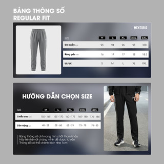 Quần Dài Nam Thể Thao MENTORIS Vải Gió Cao Cấp, Form Gọn Gàng, Thoáng Mát, Dáng Basic MDC01