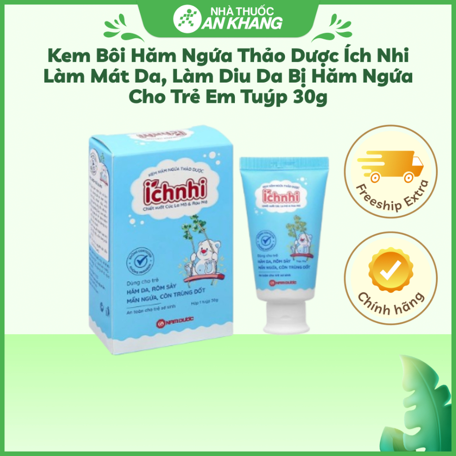 Kem bôi hăm ngứa thảo dược Ích nhi làm mát da, làm diu da bị hăm ngứa cho trẻ em tuýp 30g