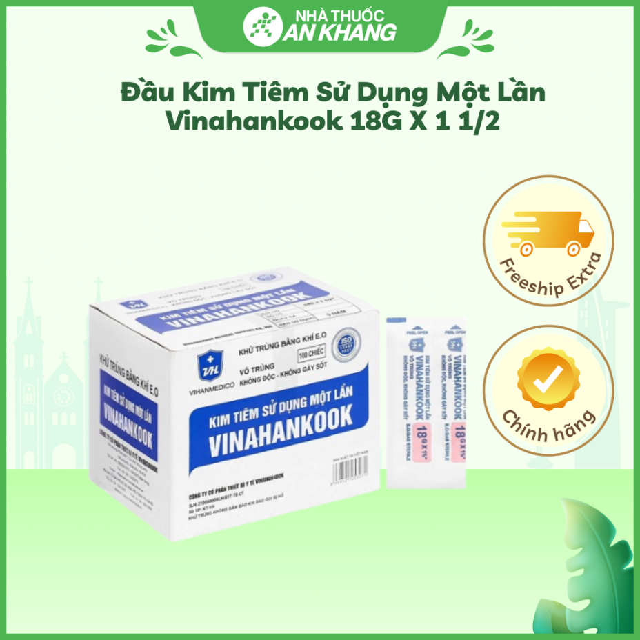 Đầu kim tiêm sử dụng một lần Vinahankook 18G x 1 1/2’’
