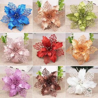 Combo 10 bông Hoa nhũ trang trí oản Tết quà Tết Bông trạng nguyên kép kim tuyến trang trí cây thông Noel