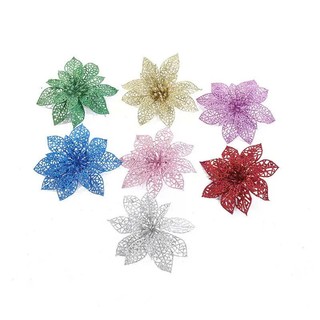 Combo 10 bông Hoa nhũ trang trí oản Tết quà Tết Bông trạng nguyên kép kim tuyến trang trí cây thông Noel