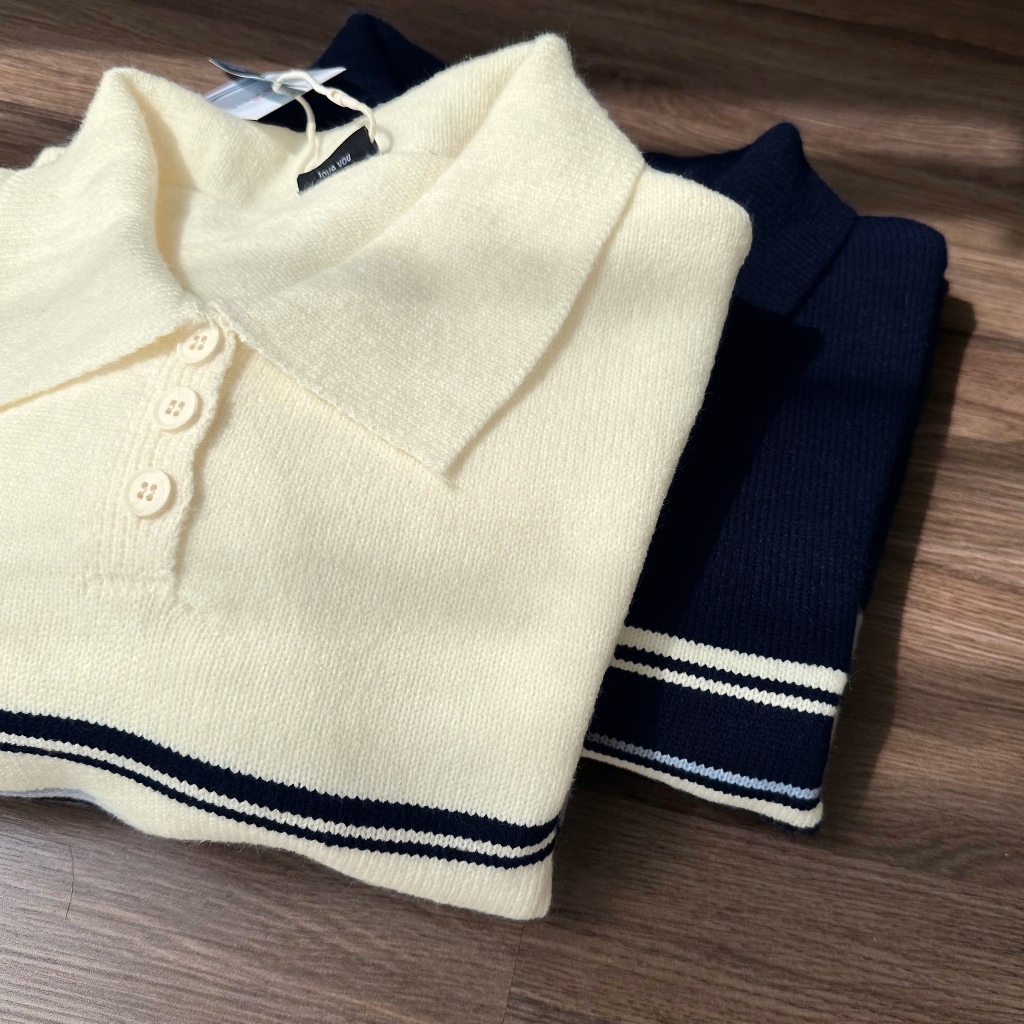 Áo Len Tay Dài Mirage Sọc Ngang Local Brand, Chất Len Mềm Mịn.