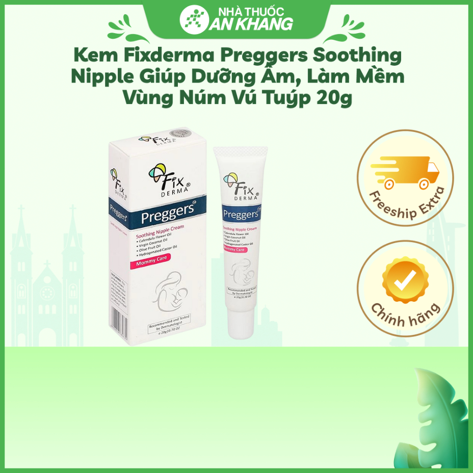 Kem Fixderma Preggers Soothing Nipple giúp dưỡng ẩm, làm mềm vùng núm vú tuýp 20g