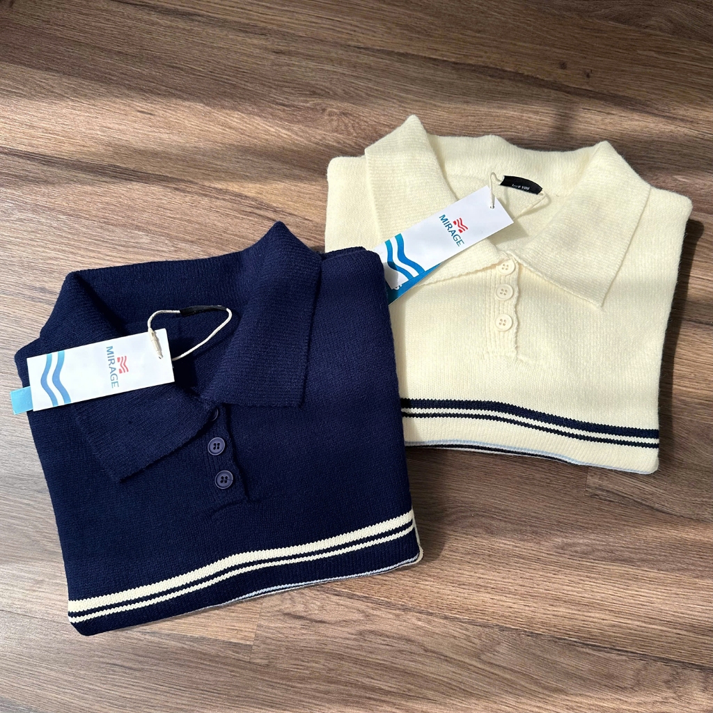 Áo Len Tay Dài Mirage Sọc Ngang Local Brand, Chất Len Mềm Mịn.