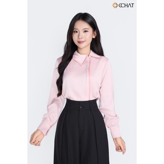 Áo Sơ Mi Nữ 𝐂𝐂𝐇𝐀𝐓 Dáng Suông Kiểu Josie Chất Liệu Lụa Mềm Mại 15FDL8007ST
