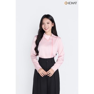 Áo Sơ Mi Nữ 𝐂𝐂𝐇𝐀𝐓 Dáng Suông Kiểu Josie Chất Liệu Lụa Mềm Mại 15FDL8007ST