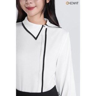 Áo Sơ Mi Nữ 𝐂𝐂𝐇𝐀𝐓 Dáng Suông Kiểu Josie Chất Liệu Lụa Mềm Mại 15FDL8007ST