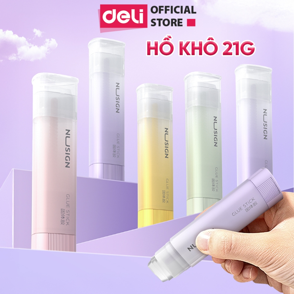 Hồ Khô Keo Dán Khô 21g Deli Màu Pastel Siêu Xinh Keo Siêu Dính Nhỏ Gọn Tiện Lợi An Toàn Cho Học Sinh Văn Phòng