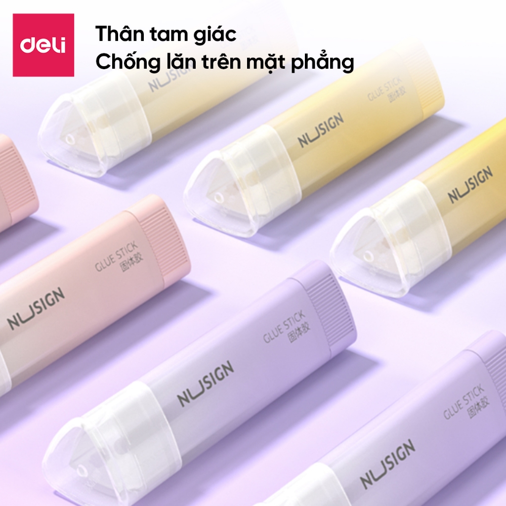 Hồ Khô Keo Dán Khô 21g Deli Màu Pastel Siêu Xinh Keo Siêu Dính Nhỏ Gọn Tiện Lợi An Toàn Cho Học Sinh Văn Phòng