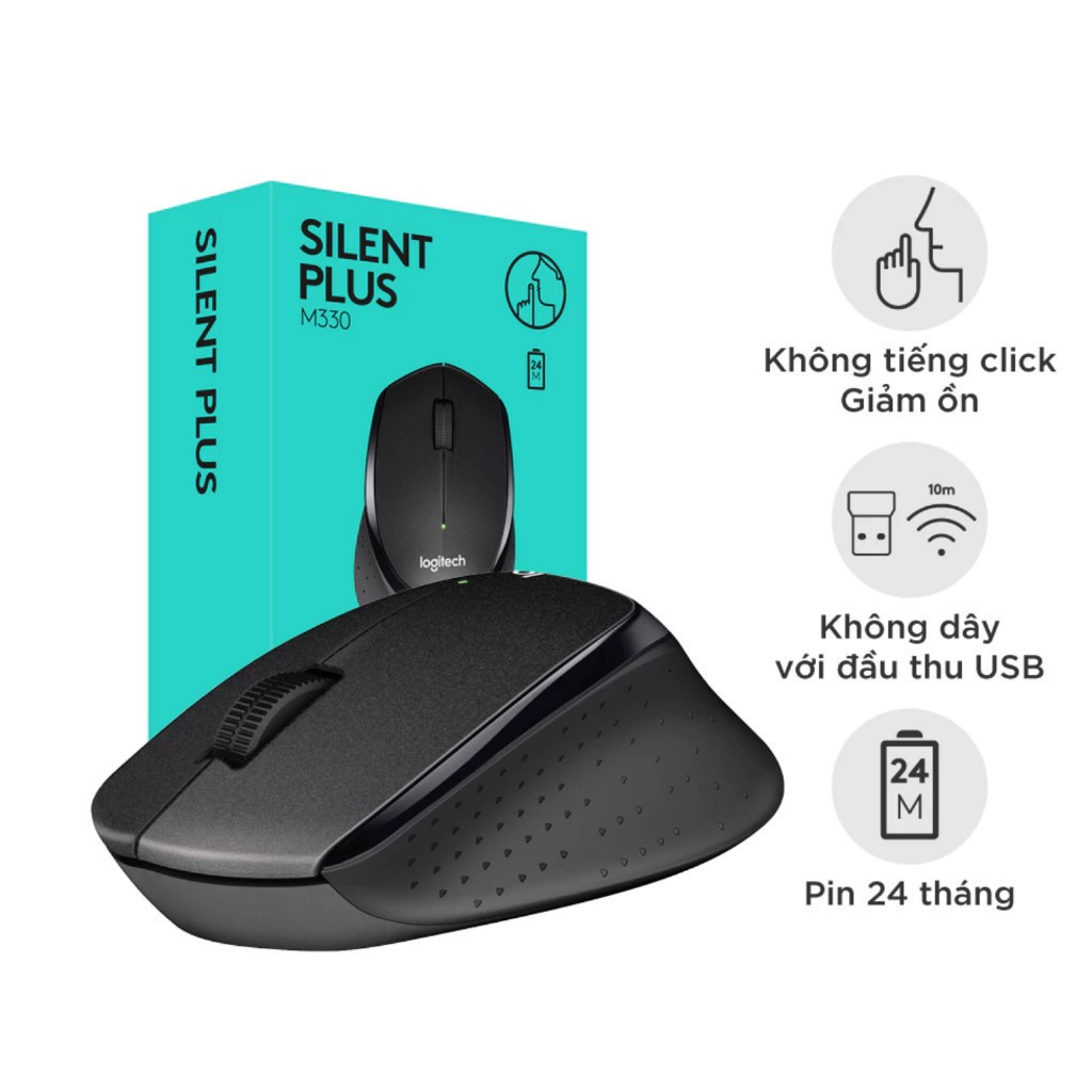 Chuột Không Dây Logitech M330 Silent Plus – Êm Tuyệt Đỉnh, Chuẩn Văn Phòng Cao Cấp!