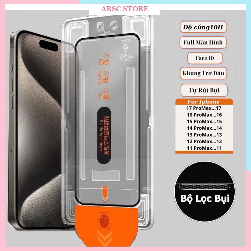 Kính cường lực iphone dán tự động Automatic Dán Màn Hình cho xs/XSmax/11/12/13/14/15/16/17/18/pro/promax/plus/air/Duo