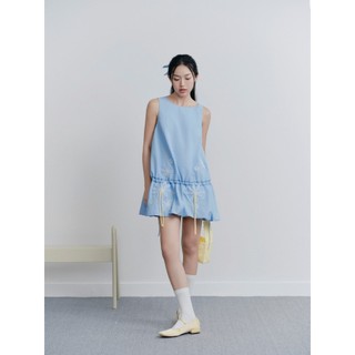 Đầm suông OLV thêu tay hình hoa dễ thương Baby Blue Puff Embro Dress phù hợp đi chơi