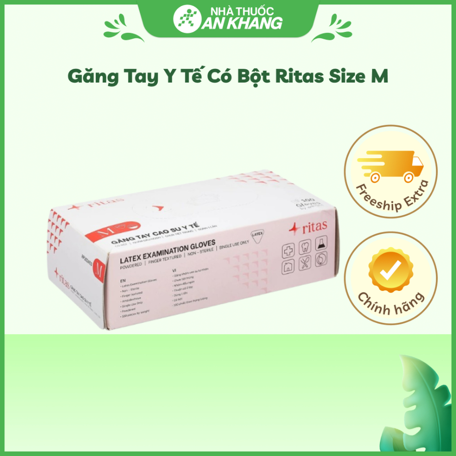 Găng tay y tế có bột Ritas Size M