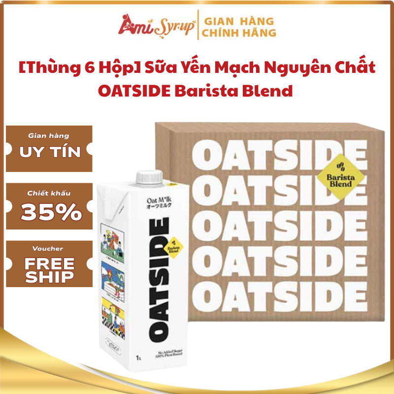 [Thùng 6 Hộp] Sữa Yến Mạch Nguyên Chất OATSIDE Barista Blend (6 x 1L) Thơm Ngon Dễ Uống Pha Latte