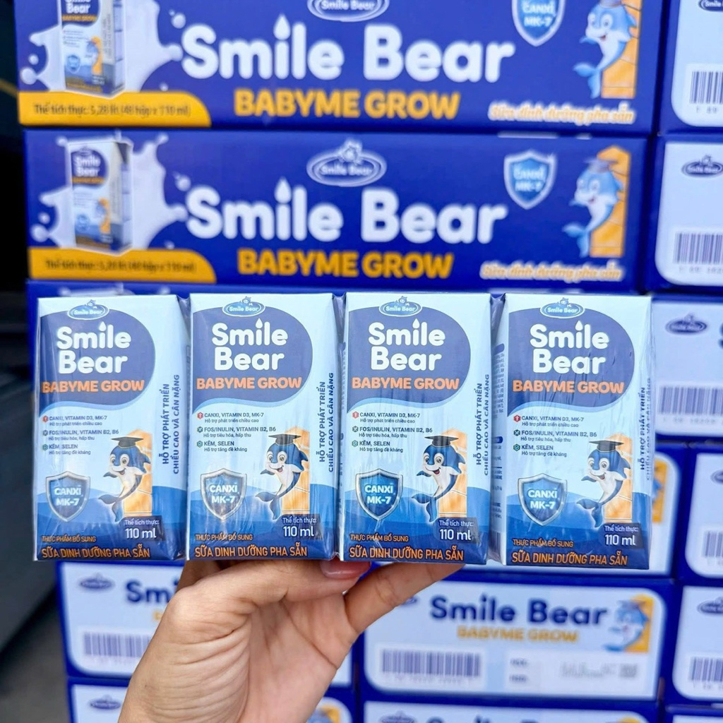 {Chính Hãng} Thùng 48 hộp 110ml-180ml - Sữa dinh dưỡng pha sẵn - Smile Bear Babyme Grow cho bé