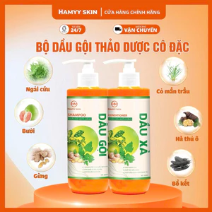 Combo gội xả Ngải Cứu Bưởi Gừng Hamyy Skin, hỗ trợ mọc tóc, giảm gãy rụng
