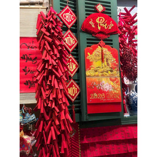 PHÁO GIẤY ĐẸP_Chùm Dây Pháo Giấy Nhung Đỏ các size trang trí Tết 2026,dây pháo decor nhà cửa,chụp ảnh,trang trí sự kiện