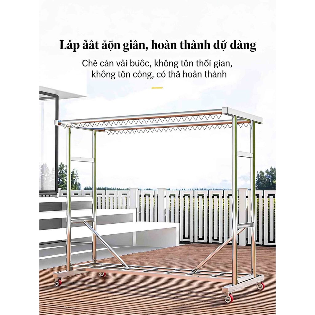 𝐎𝐥𝐢𝐟𝐞 Giàn Phơi Cao Cấp Inox Có Bánh Xe Di Chuyển Sào Phơi  Giàn Phơi Đồ Lắp Ráp Dễ Dàng Đa Năng