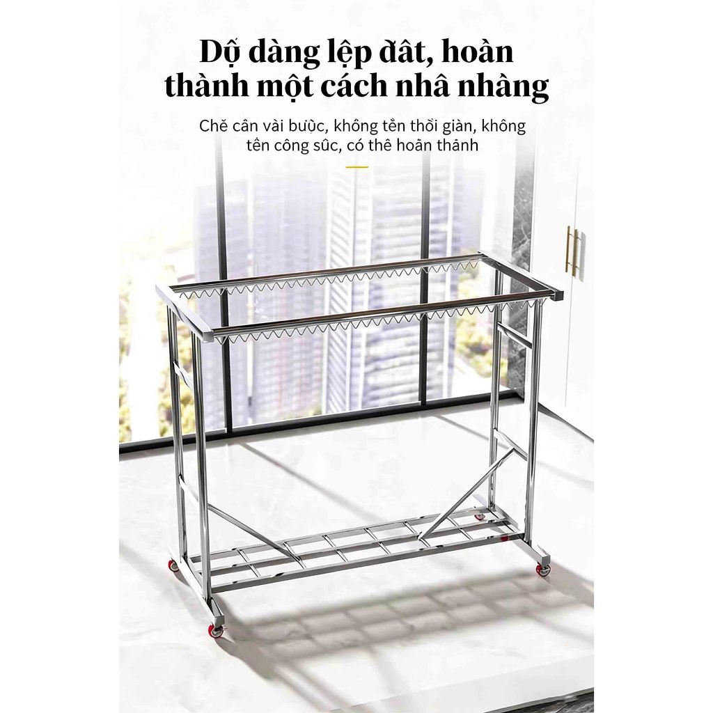 𝐎𝐥𝐢𝐟𝐞 Giàn Phơi Cao Cấp Inox Có Bánh Xe Di Chuyển Sào Phơi  Giàn Phơi Đồ Lắp Ráp Dễ Dàng Đa Năng