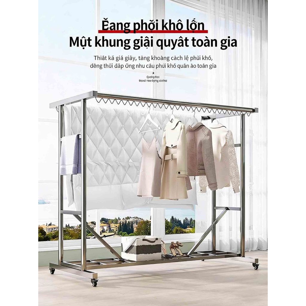 𝐎𝐥𝐢𝐟𝐞 Giàn Phơi Cao Cấp Inox Có Bánh Xe Di Chuyển Sào Phơi  Giàn Phơi Đồ Lắp Ráp Dễ Dàng Đa Năng