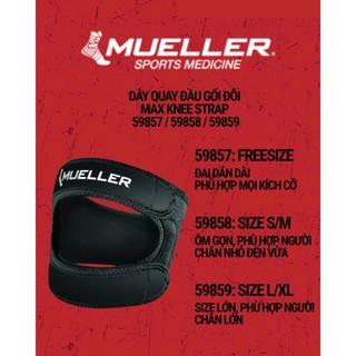 DÂY QUAI ĐẦU GỐI HIỆU Mueller Adjustable Max Knee Strap (1 chiếc/ hộp) - ML.59858 (NHỎ) - ML.59857 (VỪA) - ML.59859 (TO)