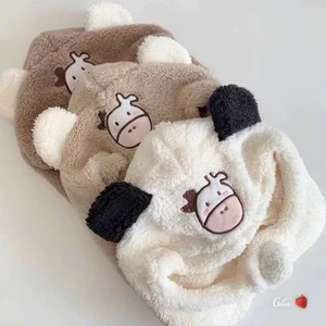 Mũ lông cừu hình Bò sữa cho Bé Trai và Bé Gái từ 1-6 tuổi, chất vải mềm mịn, dày dặn, ấm áp cho mùa đông ❄️