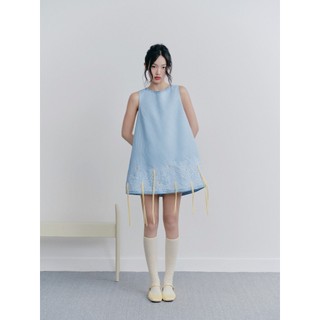 Đầm OLV suông thêu tay nữ tính trẻ trung Baby Blue Tassel Embro Dress phù hợp đi chơi