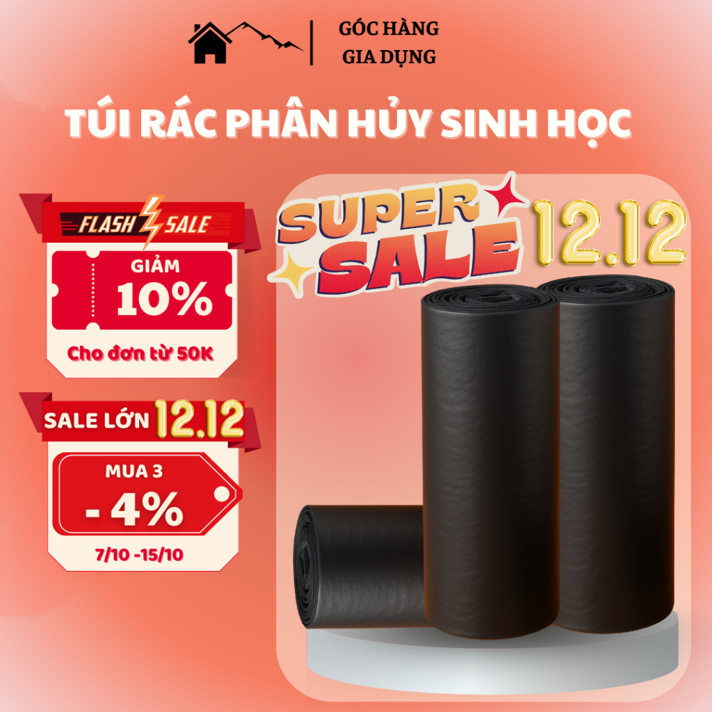 Bịch 3 Cuộn Túi Đựng Rác Tự Phân Hủy Sinh Học - Tiện Dụng, Tiết Kiệm ...